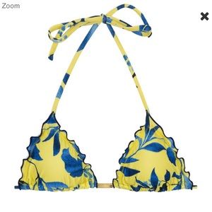 Wavey Triangle Bikini Top - yellow & blue